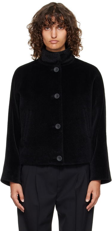 Яке Max Mara Caladio Cropped Textured High Neck Button-Up Jacket Черно | 2526086091600, 0