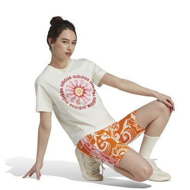 Съкратен топ adidas Performance Floral Graphic T-Shirt Бяло | IM2391, 2