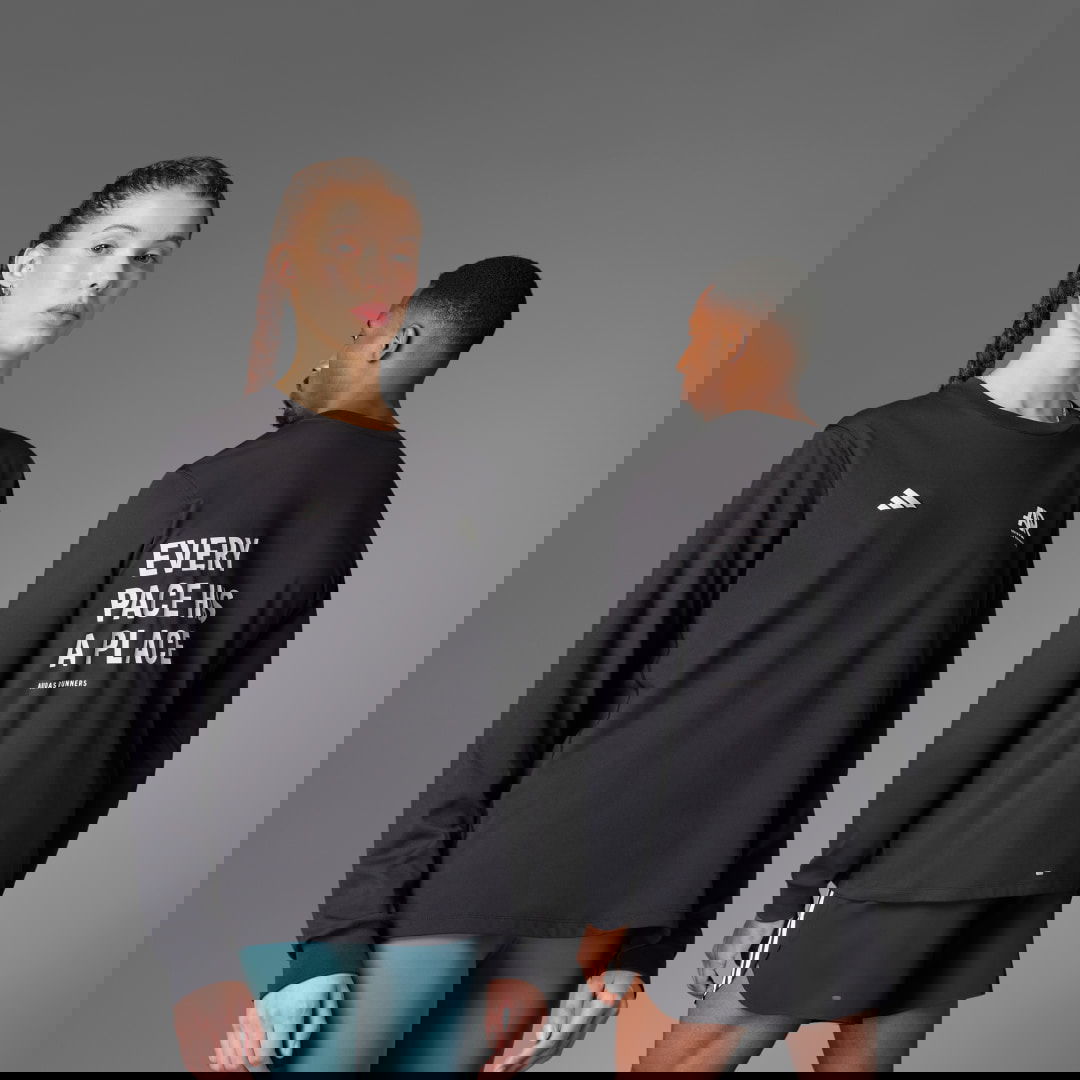 Пуловер adidas Performance Runners Long Sleeve T-Shirt Черно | JC7364, 0