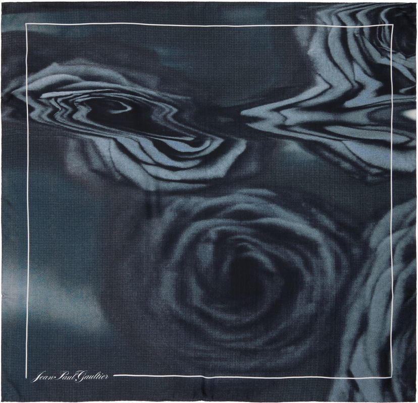 Шал Jean Paul Gaultier Jean Paul Gaultier Silk Printed Blurry Roses Scarf Тъмно синьо | 25/04-U-AC042-W043-010200