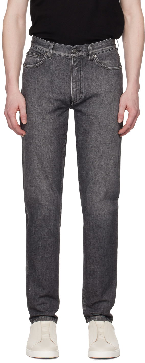 Дънки ZEGNA Slim Fit Jeans Сиво | UDIF6A7-CITY, 0