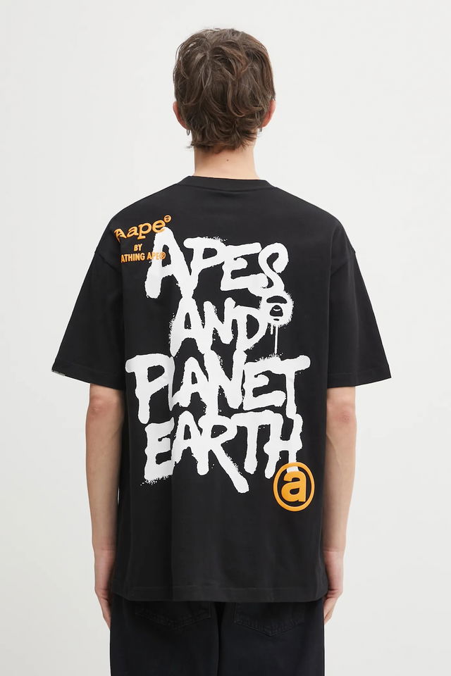Basic APES AND PLANET EARTH Graffiti Print T-Shirt