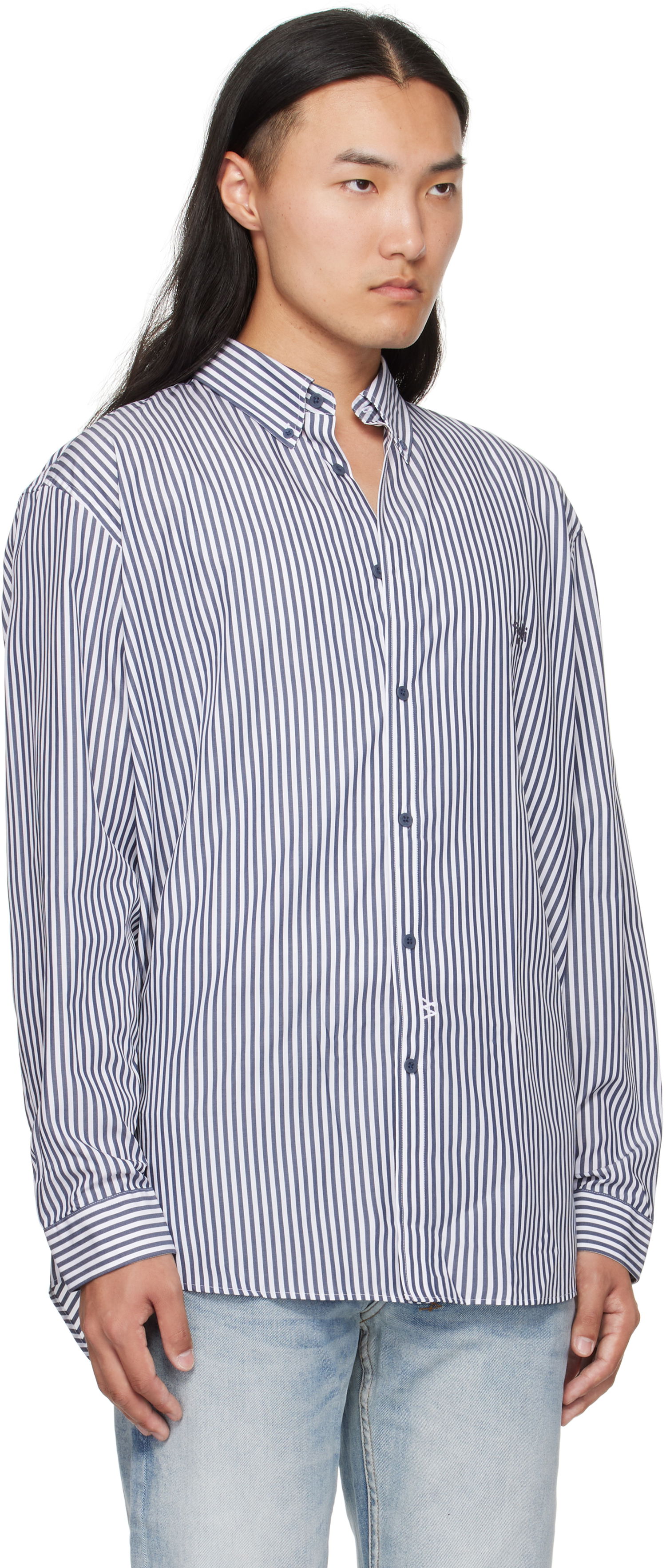 Риза Ksubi Ksubi KSignature Long Sleeve Shirt Синьо | MFA25SH020, 1