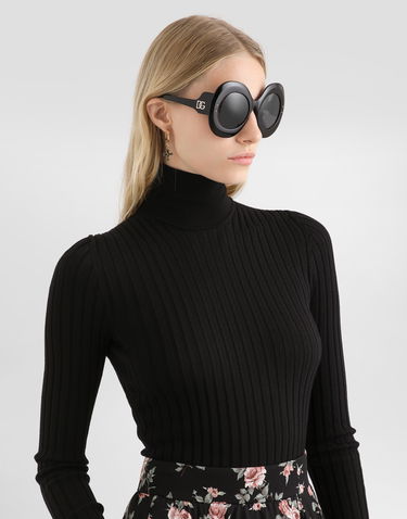 Пуловер Dolce & Gabbana Dolce & Gabbana Ribbed Wool Zip Turtleneck Pullover Черно | FXW61TJDVE7N0000, 3
