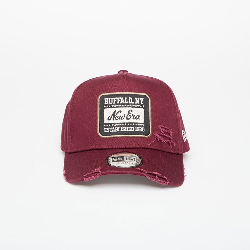 Шапка с козирка New Era New Era 9FORTY A-Frame Patch Distressed Cap Бургунди | 60691085
