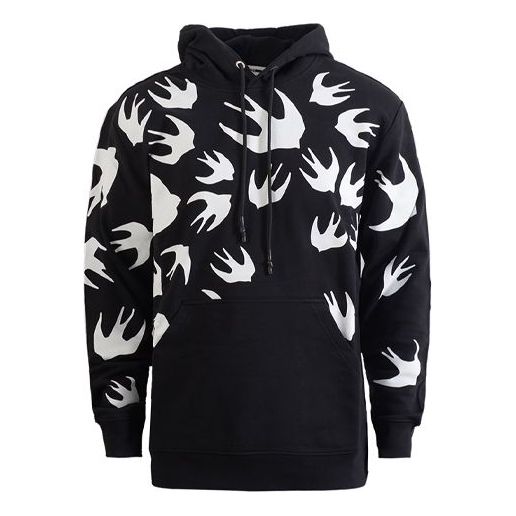 Суитчър Alexander McQueen Alexander McQueen Loose Swallows Hoodie Черно | 527546-RLT72-1000