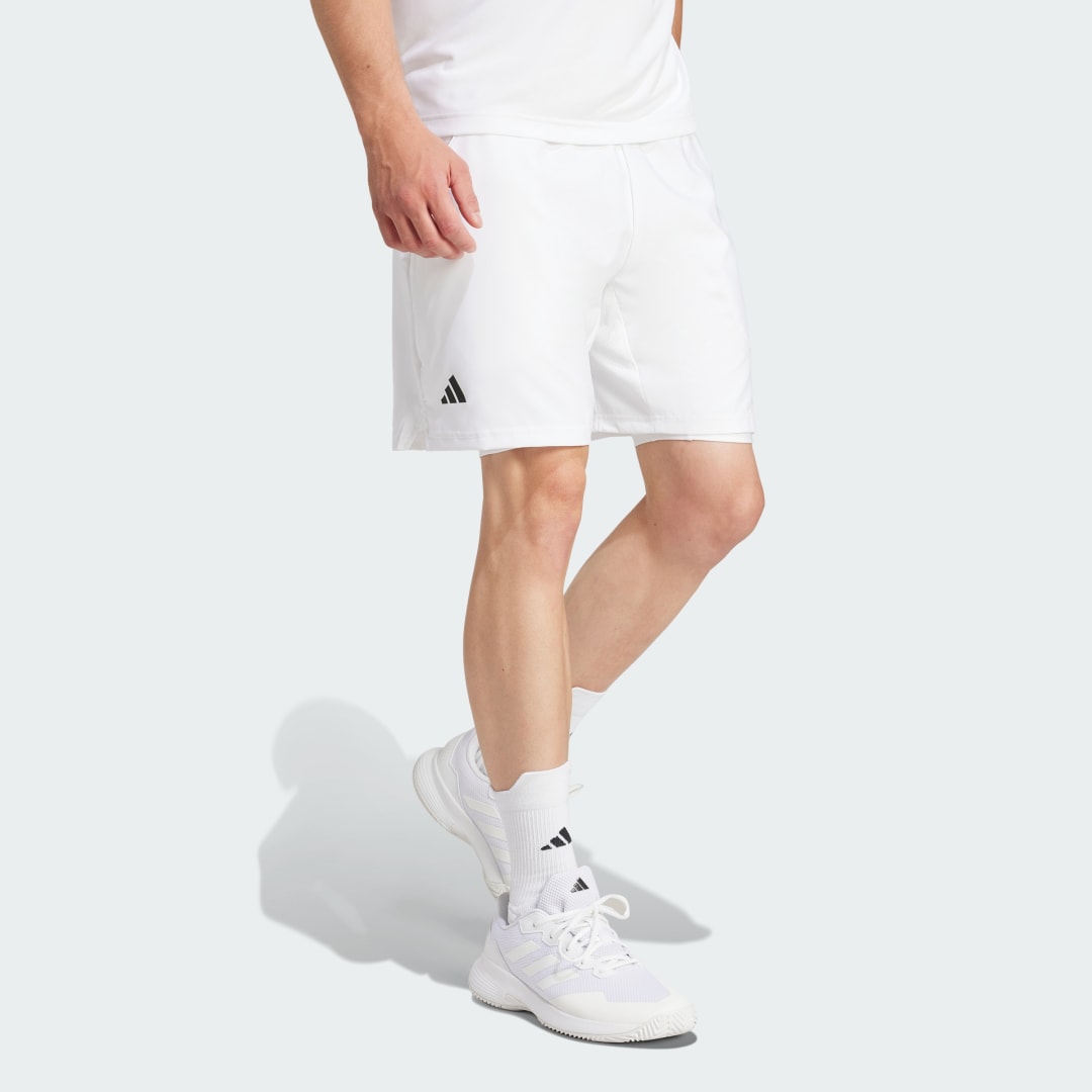 Къси панталони adidas Performance Men's 2-in-1 Climacool Tennis Shorts Бяло | JD8635, 1