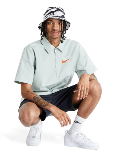 Поло тениска Nike Sportswear Trend Overshirt Тюркоазено | DM5283-017