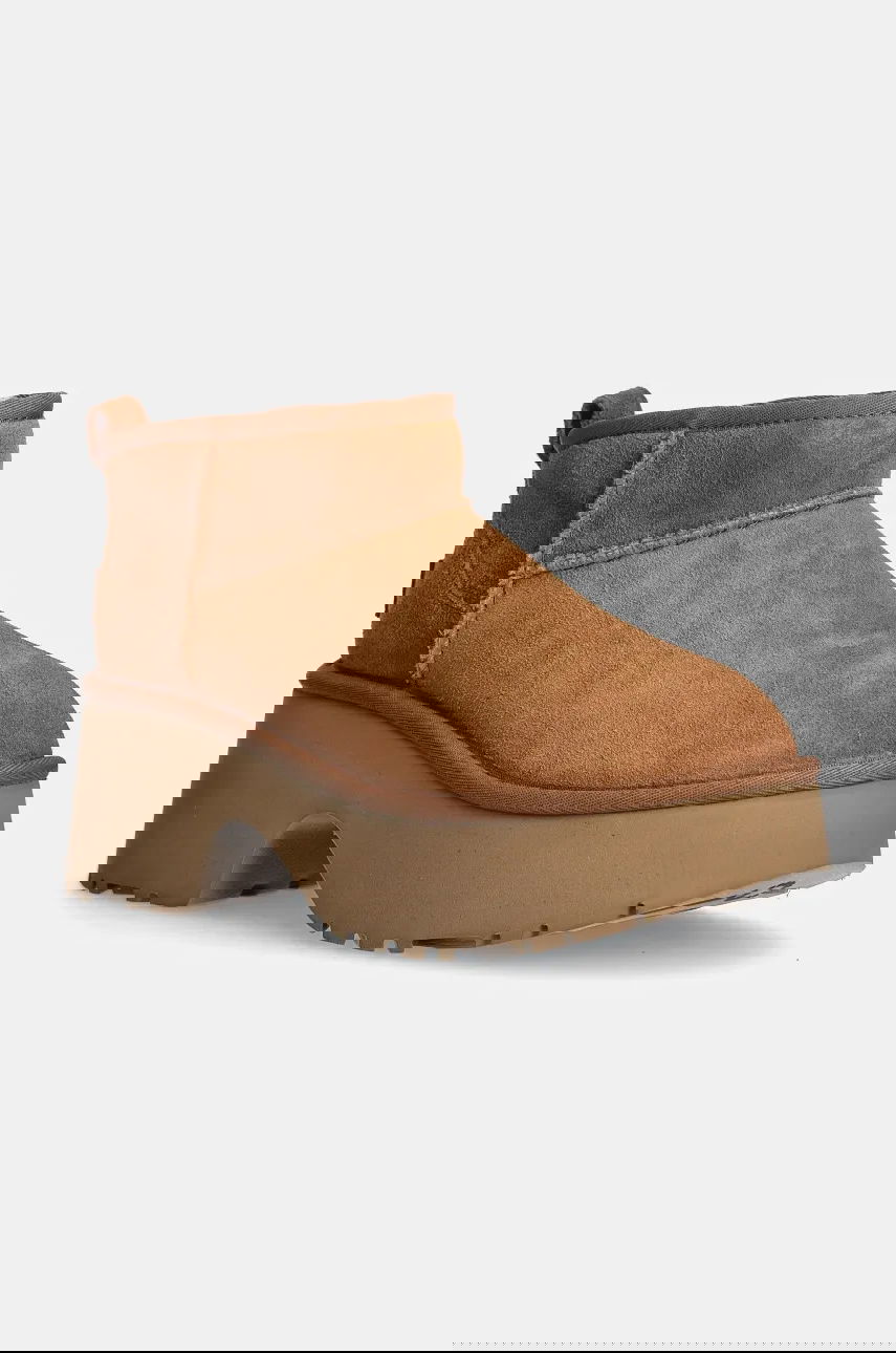 Кецове и обувки UGG Classic Ultra Mini New Heights Suede Platform Boots Кафяво | 1158311.CHE, 0