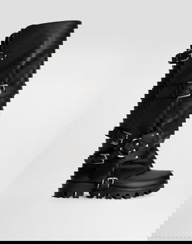 Аксесоари Dolce & Gabbana Dolce & Gabbana Calfskin & Rubber Buckle Knee-High Boots Черно | CU1288AX8728B956, 0
