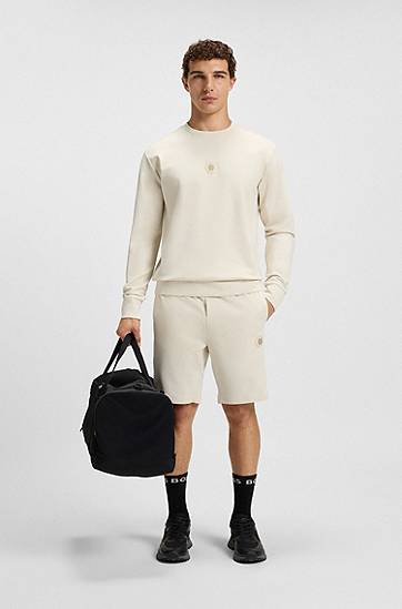 Къси панталони BOSS Double B Monogram Cotton-Blend Shorts Бежово | 50551557, 1