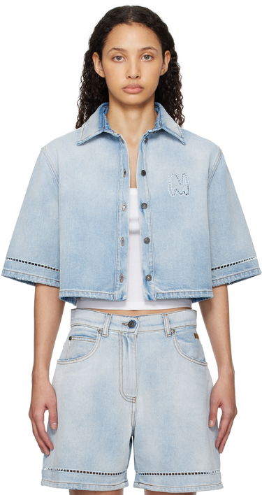 Риза MSGM MSGM Cropped Denim Shirt Синьо | 3841MDE232X 257271, 0