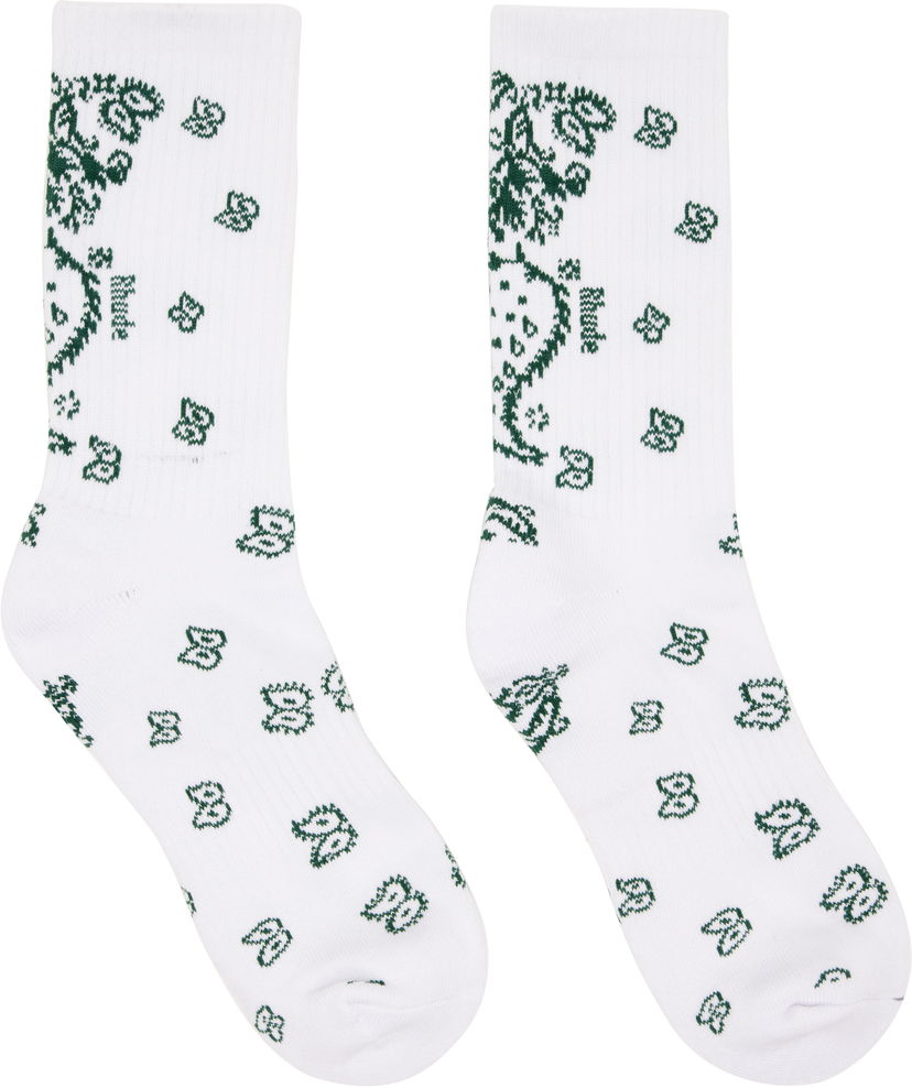 Чорапи Rhude 'Rhude' Bandana Socks Бяло | RHFW25SO03750