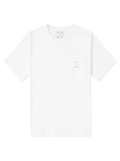 Тениска Pop Trading Company x Paul Smith Embroidered Tee Бяло | M1R-139Y-KP3909