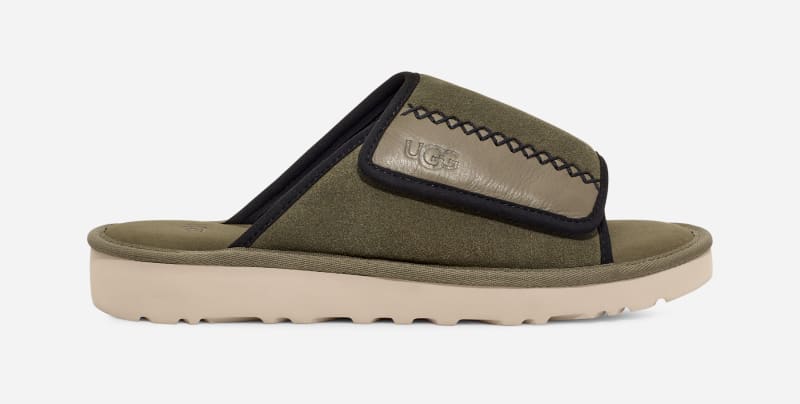 Облекло UGG ® Goldencoast Slide for Men in Green, Size 6, Suede Бургунди | 1136651-MSG, 0