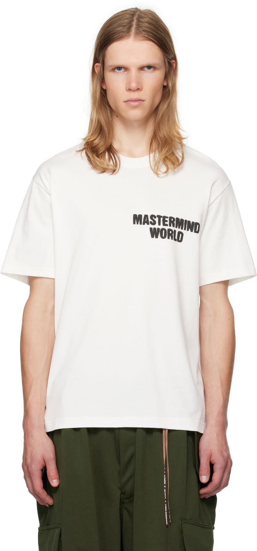 Тениска Mastermind WORLD Spray Paint T-shirt Бяло | MW24S13-TS048-010