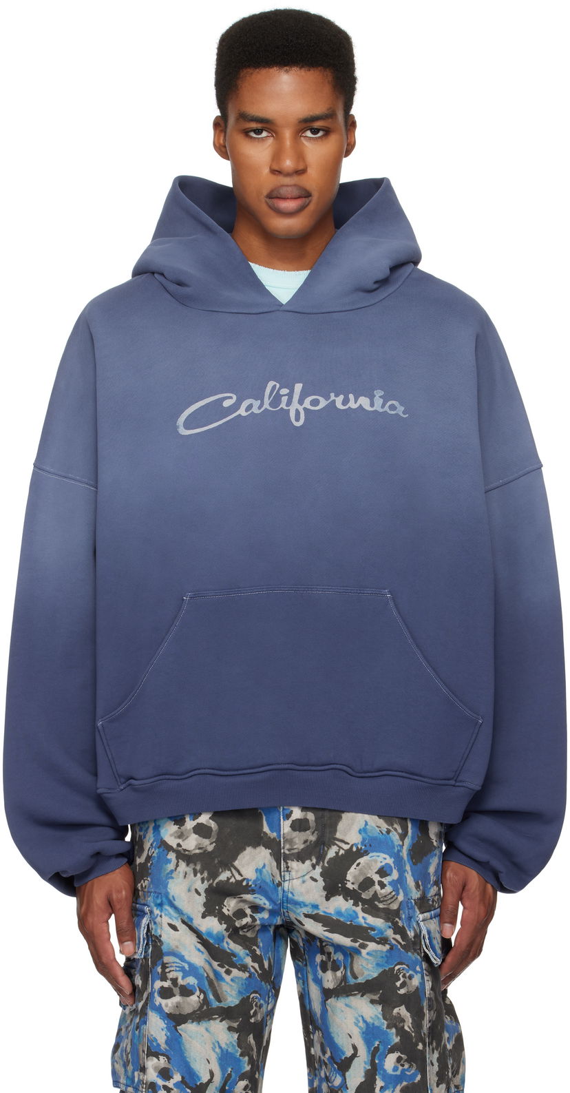 Суитчър ERL 'California' Print Fleece Hoodie Синьо | ERL09T022