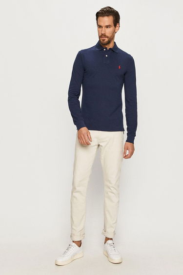 Поло тениска Polo by Ralph Lauren Slim Fit Polo Тъмно синьо | 710681126038, 2