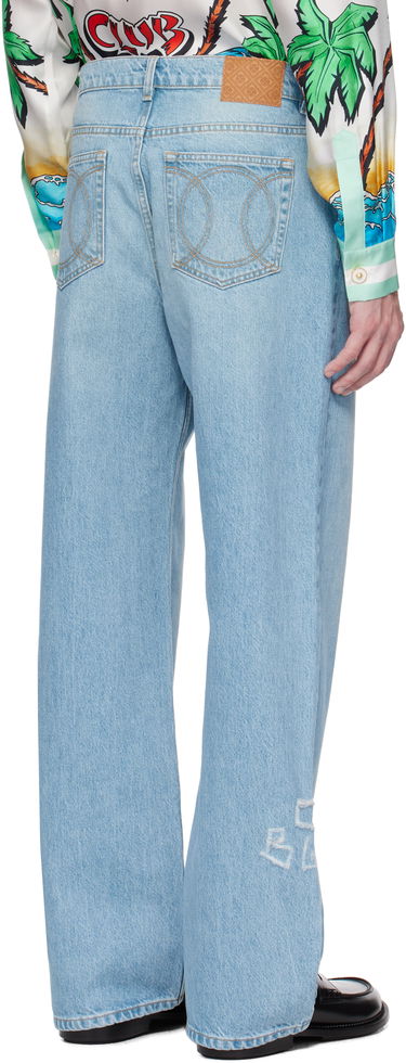 Дънки Casablanca Casablanca Distressed Graffiti Jeans Синьо | MS25-TR-274-01, 2