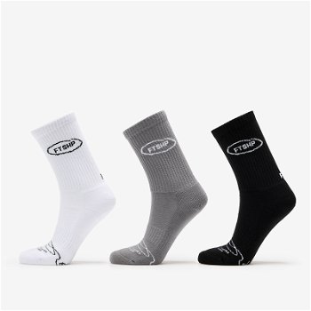 Footshop Basic Crew Socks 3-Pack Black/ White/ Grey FTSHP_360