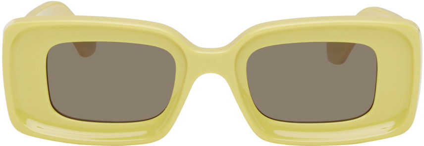 Слънчеви очила Loewe Yellow Rectangular Sunglasses Жълто | LW40101IW4639E, 0