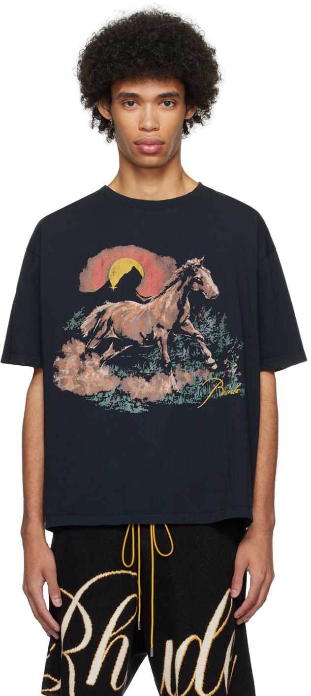 Тениска Rhude Santo T-Shirt Черно | RHPS24TT14012610, 0