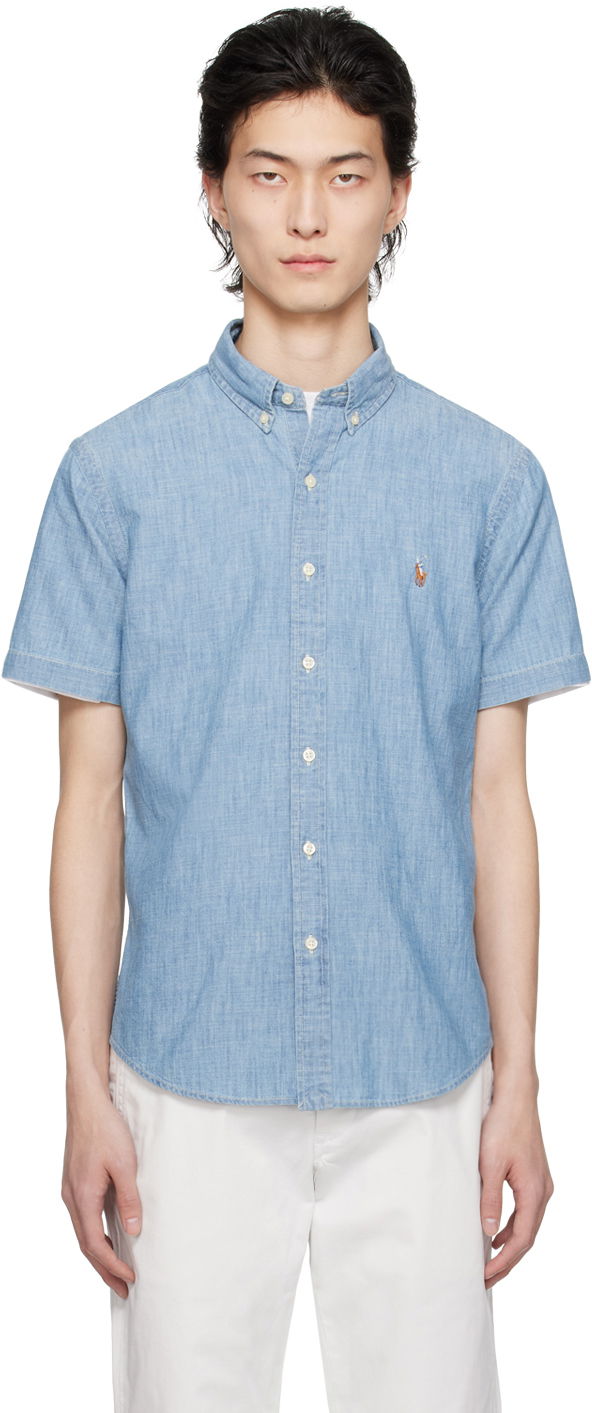 Риза Polo by Ralph Lauren Blue Slim-Fit Shirt Синьо | 710844536002, 0