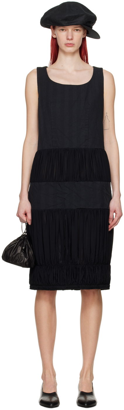 Pокля Comme des Garçons Comme des Garçons Ruched Midi Dress Черно | RM-A005-051, 0