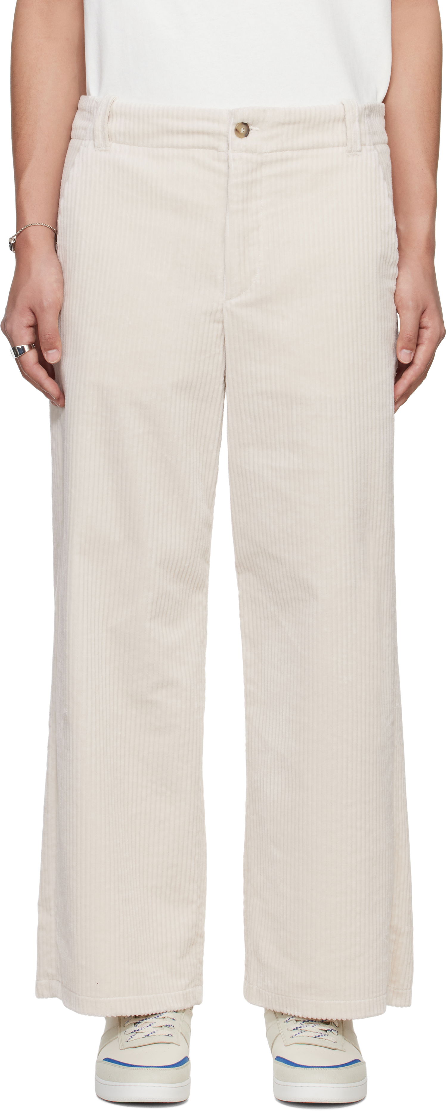 Панталони A.P.C. A.P.C. River Corduroy Wide-Leg Pants Бежово | COHDW-H08470, 0