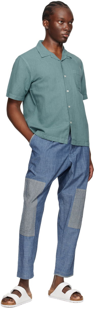 Риза Universal Works Universal Works Road Linen Shirt Зелено | P3067, 3
