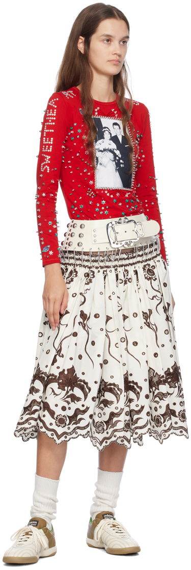 Пола Chopova Lowena Alma Knee Carabiner Midi Skirt Бяло | 3194, 3