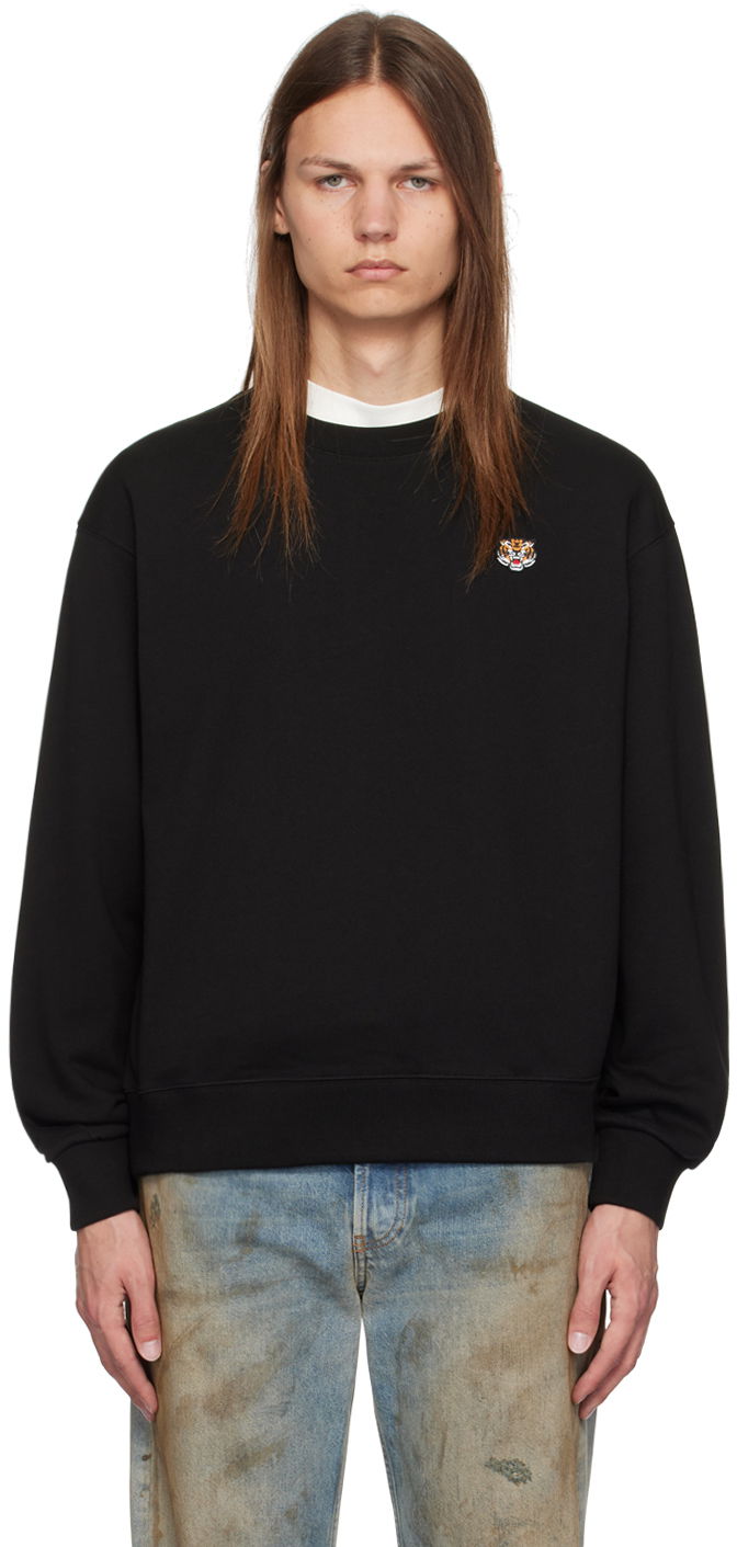 Суитчър KENZO Black Paris Lucky Tiger Sweatshirt Черно | FE55SW2084MF