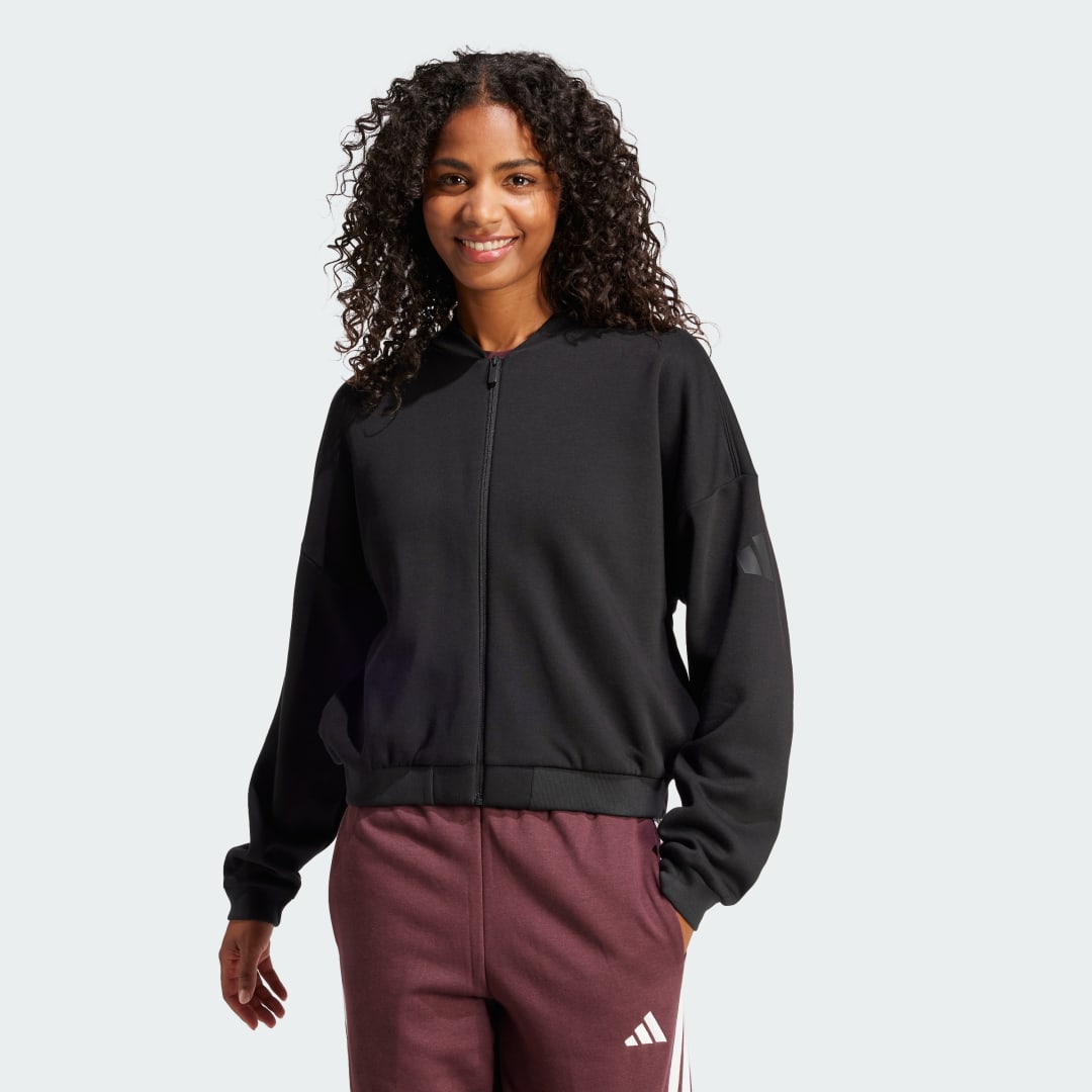 Суитчър adidas Performance Logo Bomber Jacket Черно | JD9965, 0