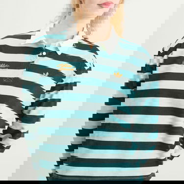 Поло тениска adidas Originals Women's Long Sleeve Graphic Polo Зелено | KF2326, 5