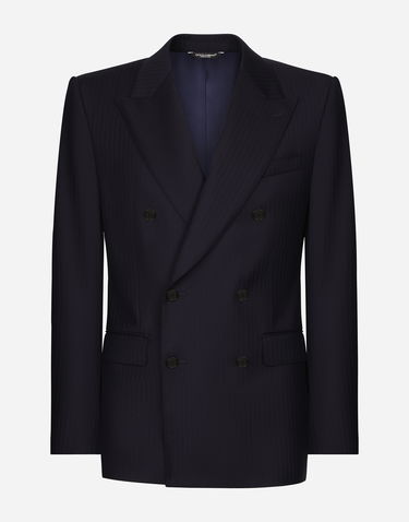 Яке Dolce & Gabbana Double-breasted Wool Jacket Синьо | G2QU4TFC2FIB0387, 0