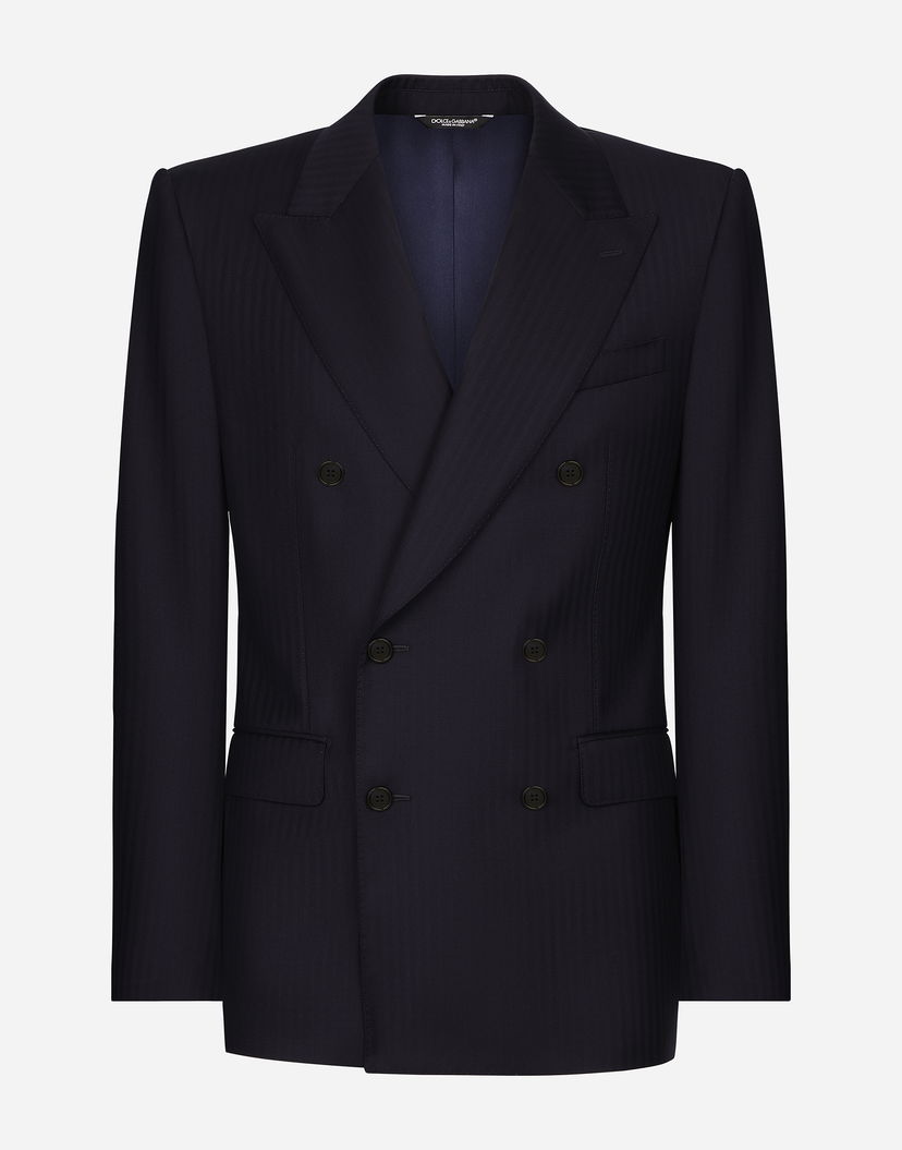 Яке Dolce & Gabbana Double-breasted Wool Jacket Синьо | G2QU4TFC2FIB0387