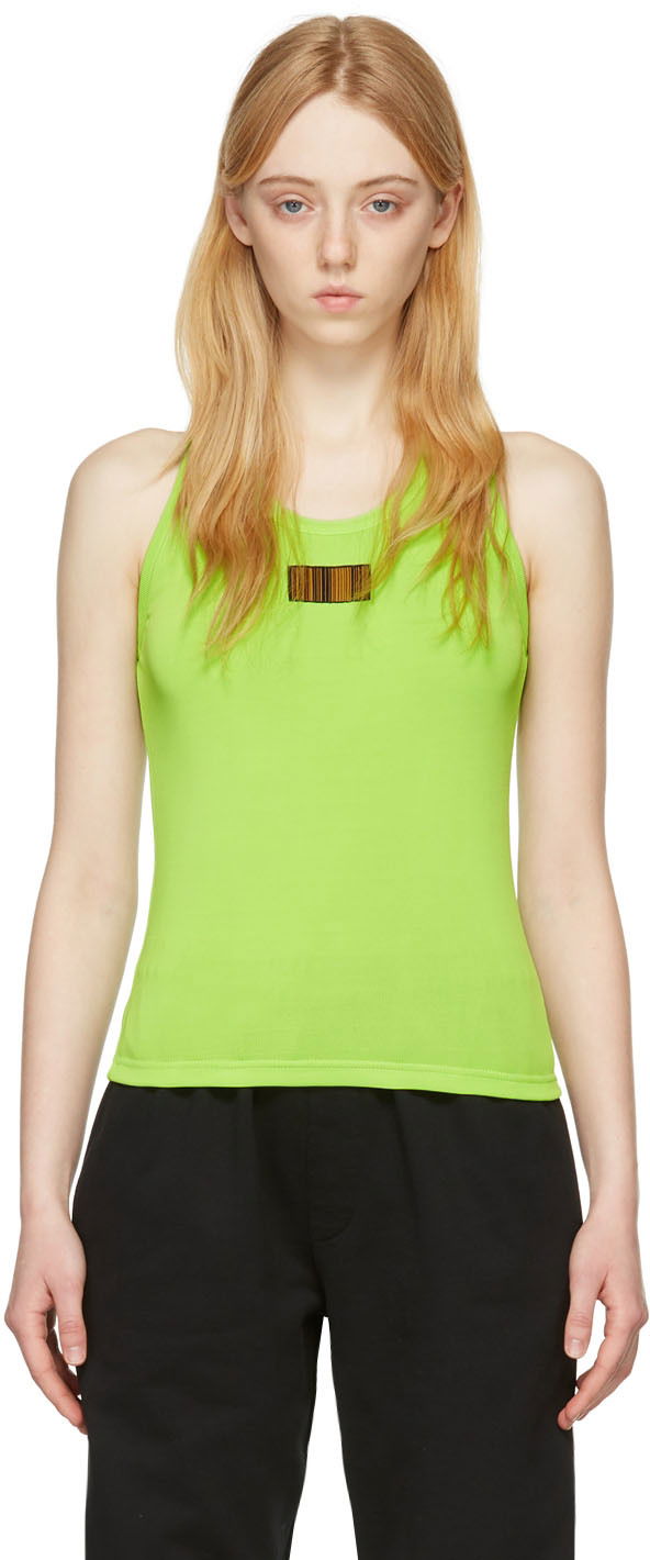 Потник VETEMENTS VTMNTS Barcode Tank Top Зелено | VL12TR840G