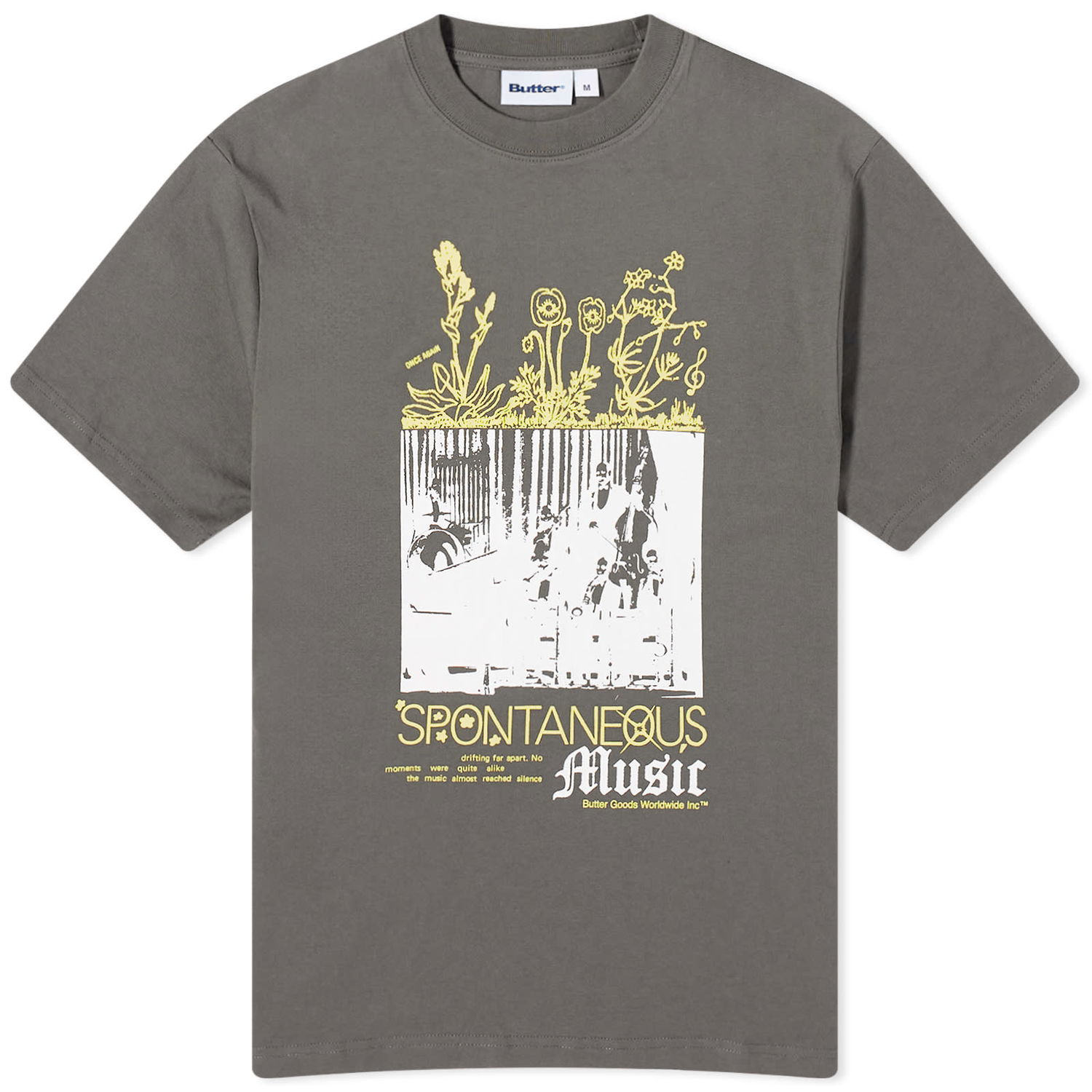 Тениска Butter Goods Spontaneous Music T-Shirt Сиво | BUTTERQ1240030, 0