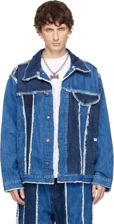 Яке Charles Jeffrey Loverboy Charles Jeffrey LOVERBOY Clash of Clans Edition Frayed Stripe Denim Jacket Многоцветен | 54010202, 0