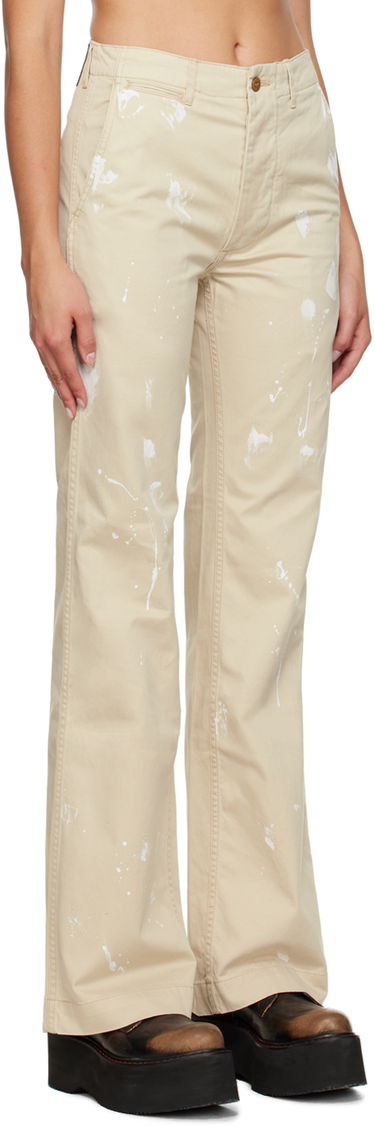 Панталони R13 R13 Jane Paint Splatter Trousers Бежово | R13WR175-R258D, 1