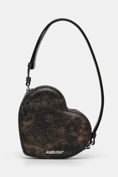 Чанта през рамо Ambush Crackle Heart Shoulder Bag Черно | BWNN006F24LEA0011000, 0