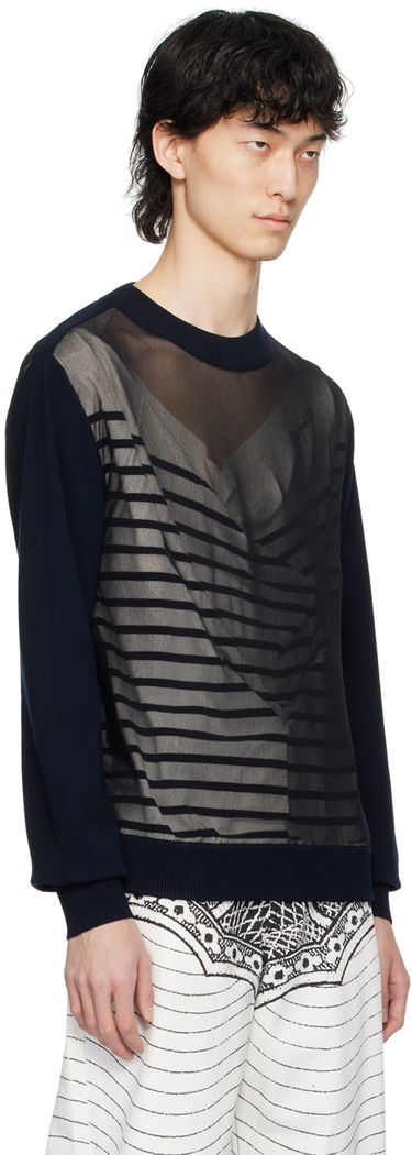 Пуловер Jean Paul Gaultier Gaultier Oversized Striped Sweater Тъмно синьо | 24/25-U-PL046B-M064-590100, 1