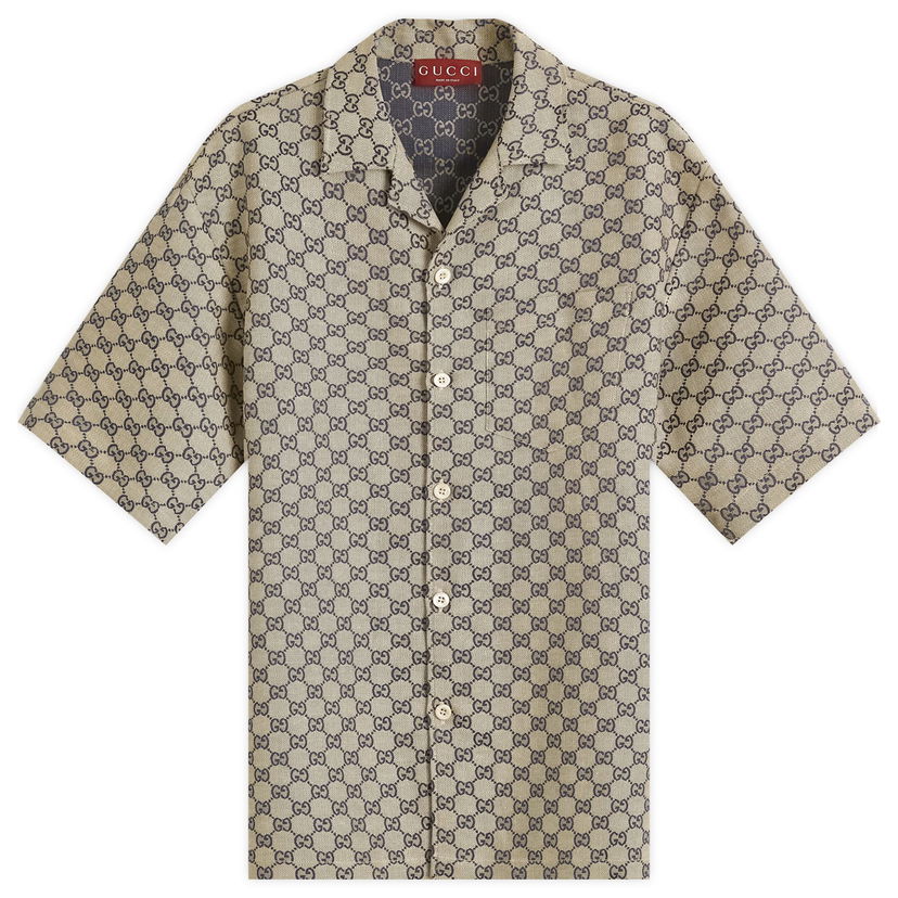 Риза Gucci Jacquard GG Supreme Vacation Shirt Бежово | 742707-ZAM7G-9118