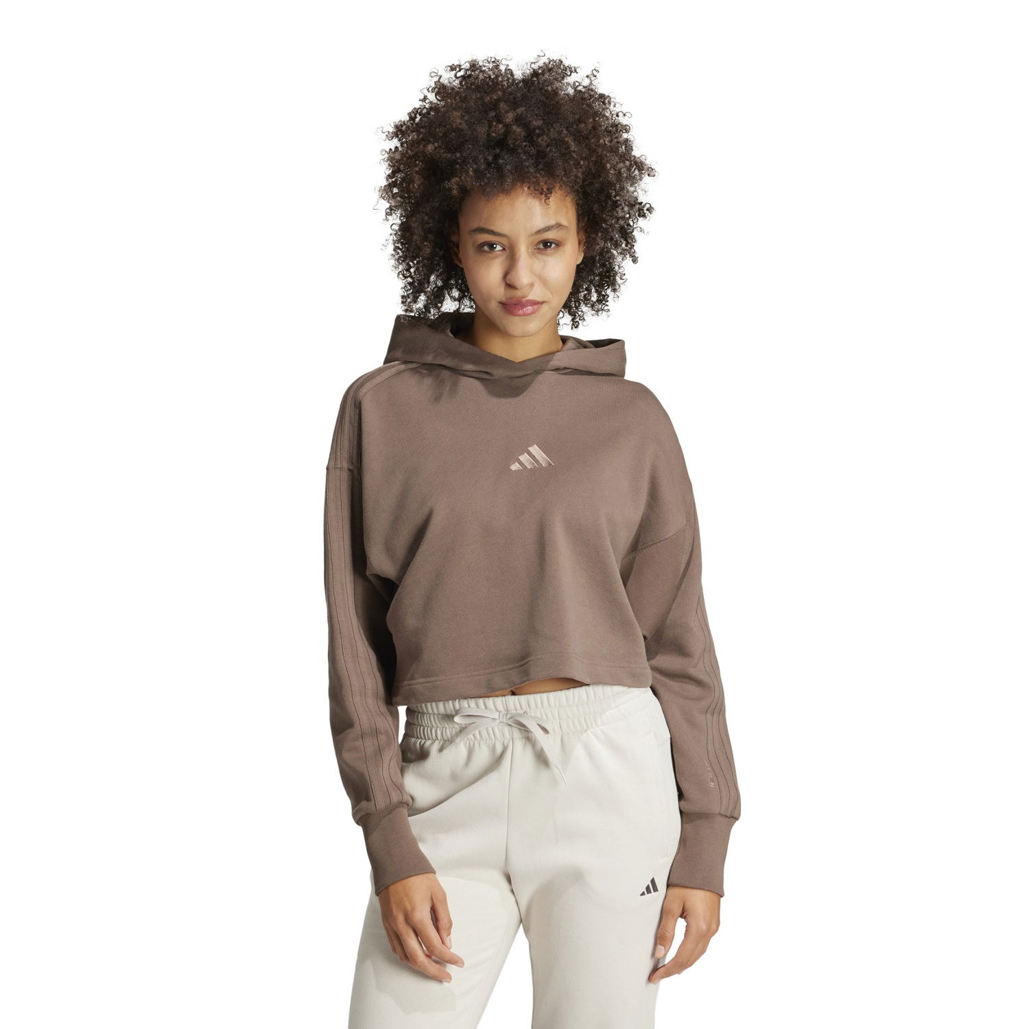 Суитчър adidas Performance Cropped Hoodie Кафяво | JI9105, 0