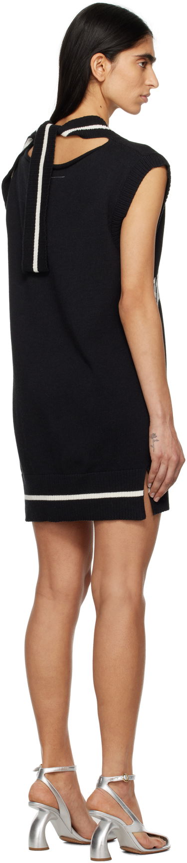 Pокля Maison Margiela MM6 Maison Margiela Varsity Jacquard Mini Dress Черно | S52DA0060 M13085, 2