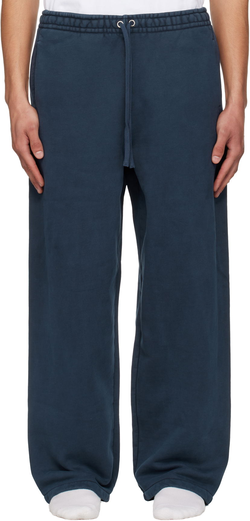 Спортни панталони SKIMS Heavyweight Fleece Straight-Leg Sweatpants Тъмно синьо | PT-PNT-8706M