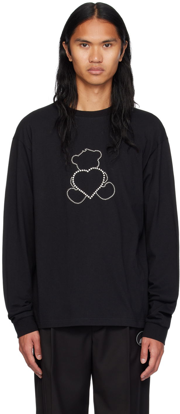 Тениска We11done Pearl Bear Long Sleeve T-Shirt Черно | WD-TT2-24-781-U-BK, 0