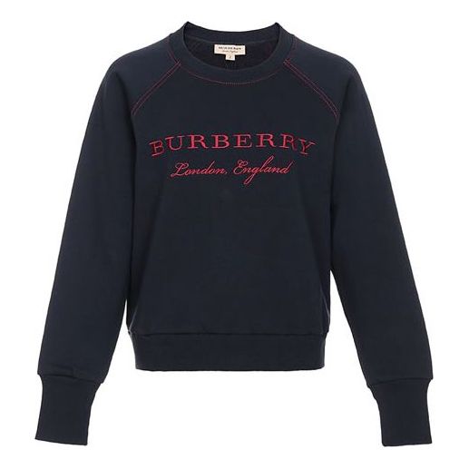 Суитчър Burberry Embroidered Logo Hoodie Тъмно синьо | 40529791, 0