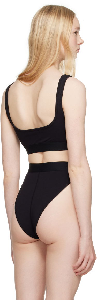 Сутиен Marine Serre Marine Serre Moon Logo Jersey Sport Bra Черно | WUW002A CJER0012, 2