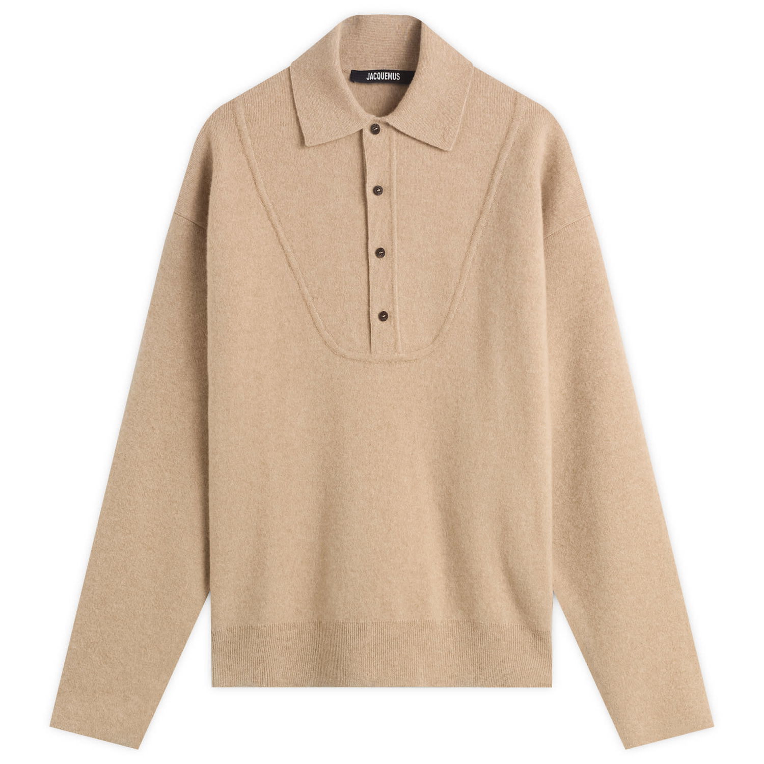 Пуловер Jacquemus Jacquemus Knitted Polo, Size Large Бежово | 25HSWM00609AK00276-150, 0